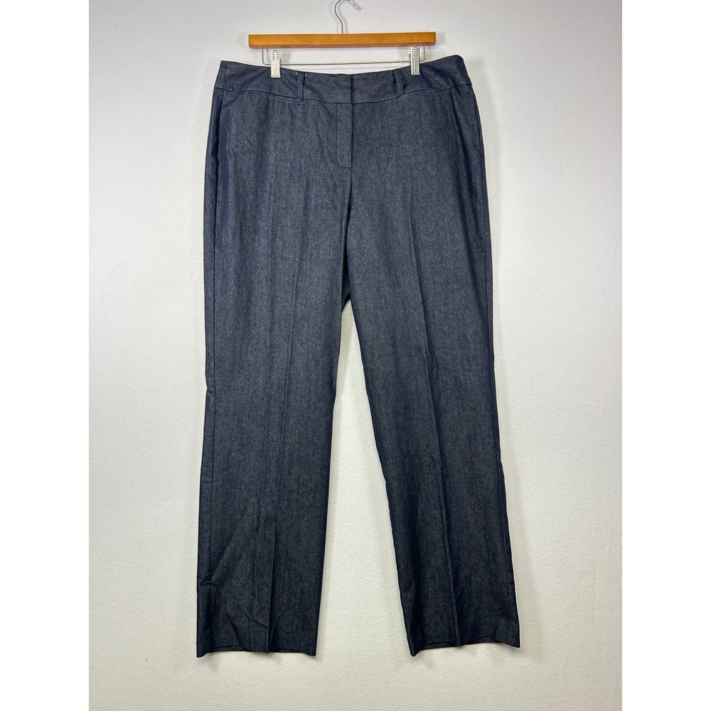Business Casual Zac & Rachel Women 16 Dark Blue Stretch‎ Straight Leg Trousers